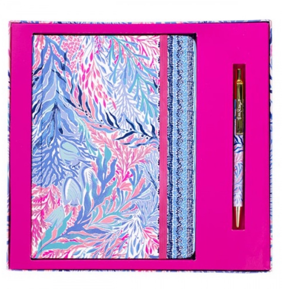 Lilly Pulitzer journal & pen set Kaleidoscope Coral